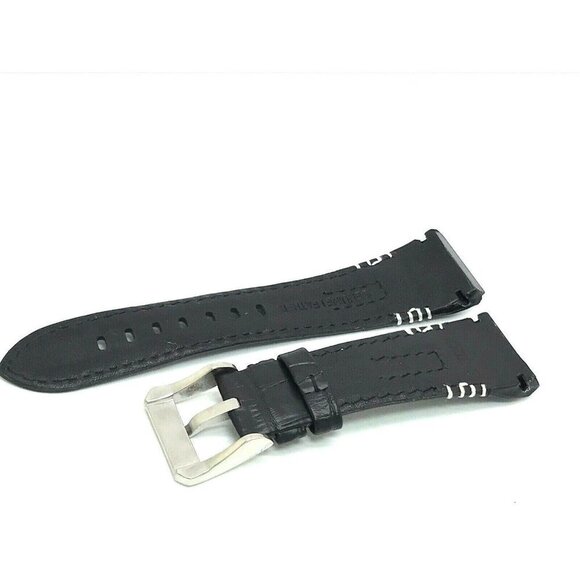 Seiko Men's Watch Replacement Band Black Leather Strap 26mm Lug 8'' - Picture 6 of 8